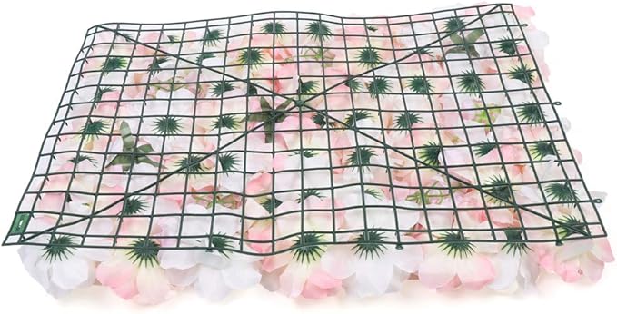 Flower Wall Panel Floral Backdrop,10Pack Champagne Flower Wall Decor,Silk Rose Wall, Artificial Flower Backdrop Faux Flower Panel for Wedding (10PCS PINK1)