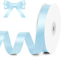 KMER LIFE 5/8" Wide x 50 Yards Baby Blue Single Faced Polyester Satin Ribbon, Baby Blue Satin Ribbon Perfect for Wedding Decor, Wreath, Crafts, Gift Wrapping & Other Projects (Baby Blue)