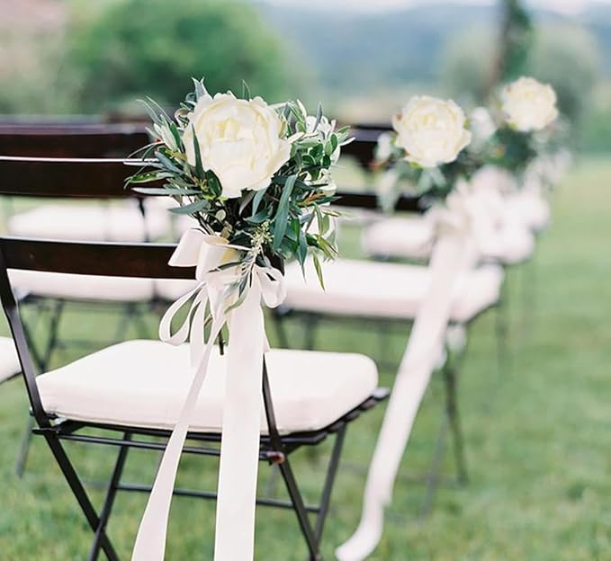 10pcs White Silk Peonies with Single Stem - Faux Flowers for Wedding Table Centerpieces, Home Decorations, Bridal Bouquets & Floral Arrangements