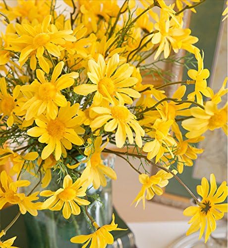 10pcs Artificial Daisy Flowers Flower Arrangements for Home Hotel Office Wedding Party Garden Craft Art Decor Each Approx 21" High No Vase Yellow