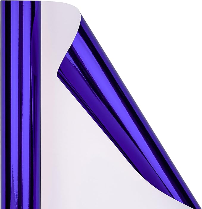 RUSPEPA Blue Purple Metallic Wrapping Paper - Solid Color Matte Paper Perfect for Wedding, Birthday, Christmas, Baby Shower - 17 Inches X 32.8 Feet