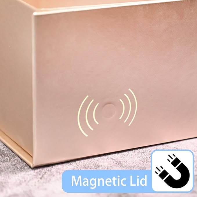 LIFELUM Gift Box for Presents 13.8'' x 8'' x 4.45'' Rose Gold Luxury Gift Box with Magnetic Lid Gift Boxes Contains Card, Ribbon, Shredded Paper Filler Gifts for Women (1Pcs)