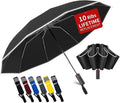 4-in-1 Inverted Travel Umbrella Compact, Automatic Large Umbrellas for Rain & Sun, Portable Windproof Umbrella for Backpack, Reverse Folding Umbrella for UV with Reflective Strips,Lightweight