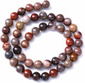 8MM 45PCS Natural Stone Petrified Wood Jasper Loose Beads for Jewelry Making DIY Bracelet