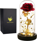 Christmas Women Gifts Birthday Gifts for Women Flowers for Delivery,Galaxy Artificial Flower with 2 Light Modes Light Up Rose in Glass Dome,Colorful Glass Rose,Birthday Wedding Anniversary Xmas Gift