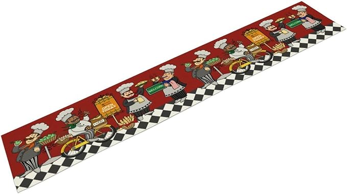 Retro Chef Table Runner,Farmhouse Burlap Table Runners for Party Wedding, Chef Decorations for The Kitchen, Chef Kitchen Decor 13x36in