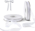 White Organza Ribbon for Gift Wrapping, FAKILO 1/2 Inch Sheer Wrapping Ribbon for Bouquet, Wedding, Christmas Gift - 50 Yards Each Roll