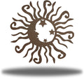 Riverside Designs Wacky Solar Moon Metal Wall Art Steel Outdoor Decor | Heavy-Duty and Waterproof | Made in USA (Rust, 30L x 30W)