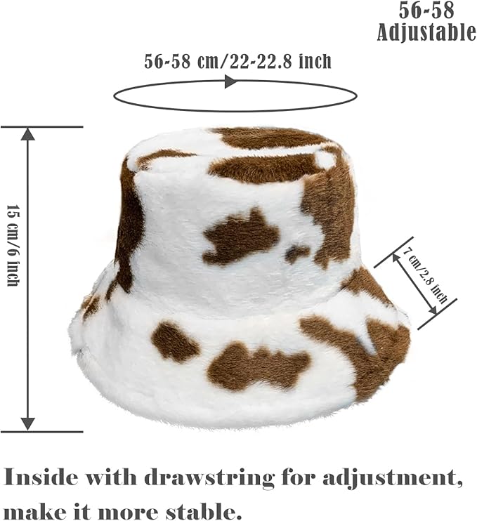 Winter Soft Faux Fur Plush Bucket Hat, Lovely Fisherman Cap, Fashion Outdoor Thick Warm Sun Cap for Women