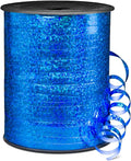 500 Yards Shiny Metallic Blue Curling Ribbon with Spool, 1/5" Holographic Curly Ribbons - Perfect for Gift Wrapping, Florist Flowers, Birthday Party Decorations, and Balloon String