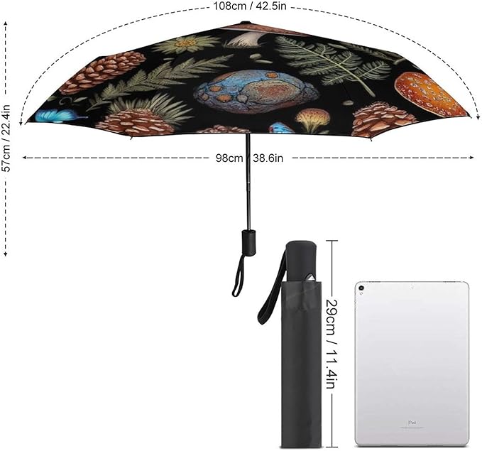 3 Fold Car Umbrella Folding Portable Automatic Umbrella Sunny Rain Sunscreen