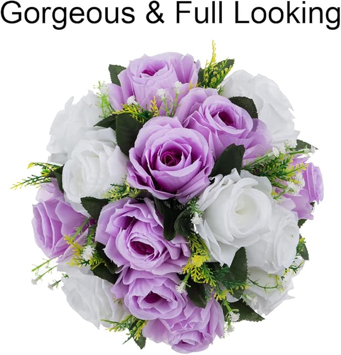 Flower Centerpieces for Wedding Tables: Wedding Table Decorations Lilac & White Flower Balls Centerpieces for Engagement Cerebration Party Center Pieces 2 Packs