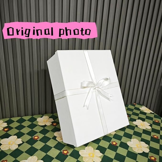 YINUOYOUJIA Large Gift Box with lid 16.5x13x5.5 inches,White Boxes for Presents,Birthday,Valentine's Day,Mother's Day,Christmas,Anniversary.