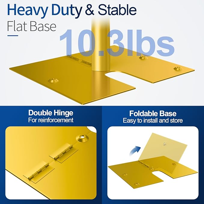 10x10ft Pipe and Drape Backdrop Stand, Double Crossbar, Heavy Duty Adjustable Background Frame with Metal Base for Parties Photography Wedding Photoshoot Decoration - Gold