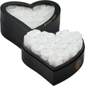 16 Forever Flowers in Heart Shaped Box - Preserved Roses Romantic Gifts for Her, Valentine’s Day, Anniversary, Wedding (White)