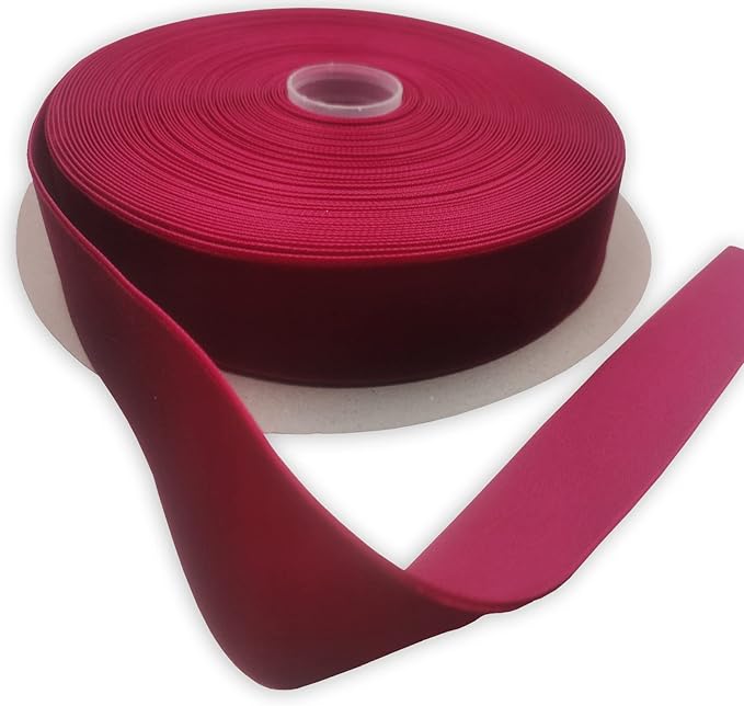 Nylon Velvet Ribbon Single Faced,1 Inch X 25Yards Spool (Wine)