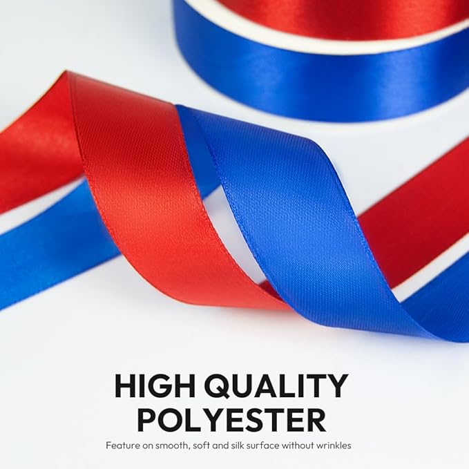 KMER LIFE 1 inch Wide x 50 Yards Wine Red Single Faced Polyester Satin Ribbon, Wine Red Satin Ribbon Perfect for Wedding Decor, Wreath, Crafts, Gift Wrapping & Other Projects (Wine Red)