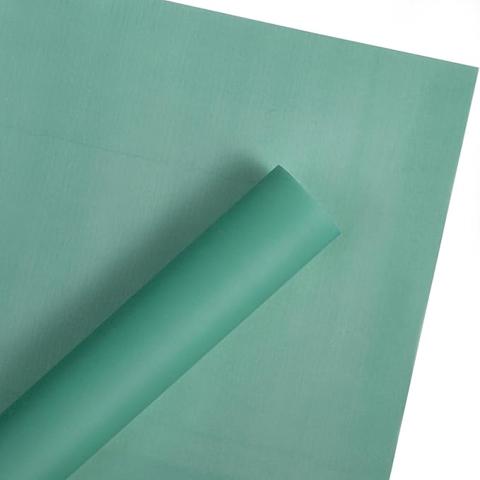 WRAPAHOLIC 20 Sheets Flower Wrapping Paper - 22.4 x 22.4 inch Pure Green Water-Resistant Floral Bouquet Wrapping Paper, Florist Supplies Packaging for Wedding Birthday Gift DIY