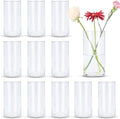 Devilfire 8 Inches Tall (20 cm) Clear Glass Cylinder vases,Pack of 12 Centerpiece Flower Vase,Floating Candle Holder for Home & Garden Decor, Wedding, Party.