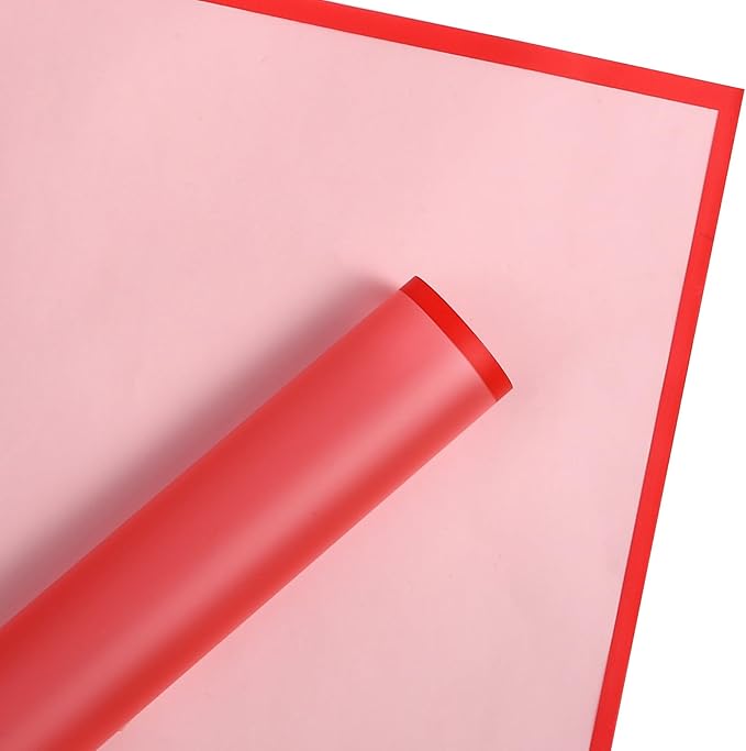 WRAPAHOLIC 20 Sheets Flower Wrapping Paper - 22.4 x 22.4 inch Red Border Water-Resistant Floral Bouquet Wrapping Paper, Florist Supplies Packaging Paper for Wedding Birthday Gift DIY