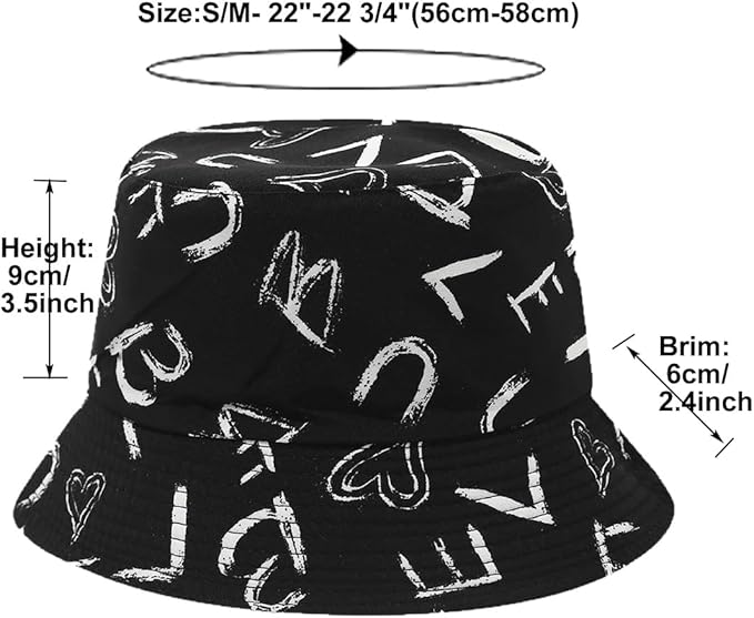 Quanhaigou Bucket Hat for Men Women,Packable Reversible Printed Sun Hats,Fisherman Outdoor Summer Travel Hiking Beach Caps