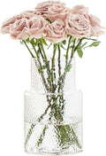 Large Glass Vase - Clear Ribbed Vase - Fluted Flower vase for Modern Home Décor - Glass vases for Centerpieces - Living Room, Dining Table, Shelf, Entryway, Office, Wedding Centerpieces
