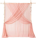Ling's moment Pink Backdrop Curtains, 10Ft x 23Ft Red Clay Long Sheer Wrinkle-Free Background Backdrop Curtain&Table Cloth for Birthday Party Wedding Baby Shower Photo Booth Decor
