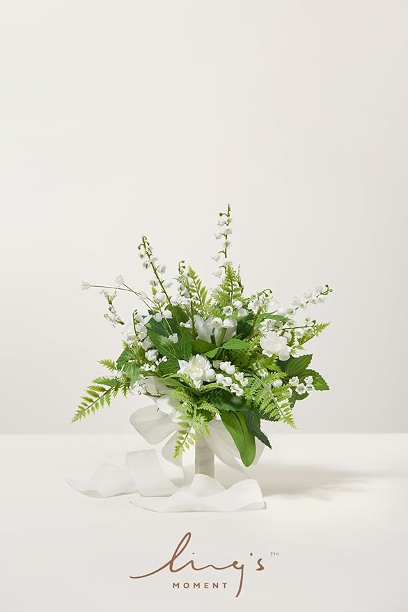 Ling's moment Bridesmaid Bouquet Set of 6, Bridal Bouquets for Bridesmaids, 7 Inch Wedding Bouquets for Bridesmaids, Wedding, Ceremony, Anniversary, etc.