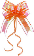 Pull Bows for Gift Wrapping – 10PCS Premium Large Iridescent Orange Decorative Ribbon Bow, 6" Finished Size – Perfect for Holiday, Wedding, Birthday, Bridal & Baby Shower Gifts