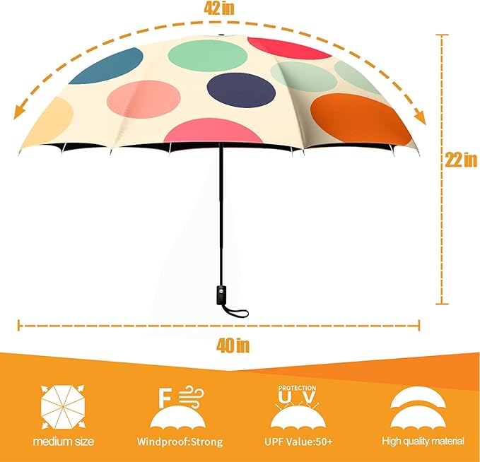 Small Compact Travel Automatic Folding Umbrella for Women, Portable Lightweight, Rain, Wind, UV Sun Shade