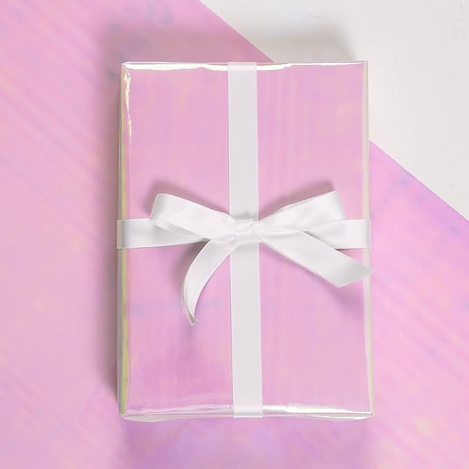LeZakaa Pink Wrapping Paper Roll, Holographic Iridescent Wrapping Paper for Birthday, Valentine's, Mother's Day, Wedding, Baby Shower, Holiday, Large Roll, 30 inches x 32.8 Feet (92.9 sq.ft.)