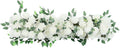 TFCFL Artificial Flowers Row, 39.5" X 12" Wedding Arch Faux Floral Swags, 3D Flower Panels Arrangement, DIY Wall Backdrop for Wedding Party Table Runner Decoration (White)