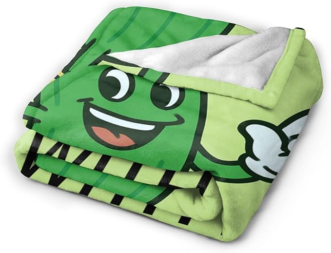 Pickle Blanket Cute Pickle Throw Blanket Vegetable Soft Cozy Fleece Fuzzy Stuffed Plush Flannel Gifts for Girls Women Boys Kids Adults 40''x50''