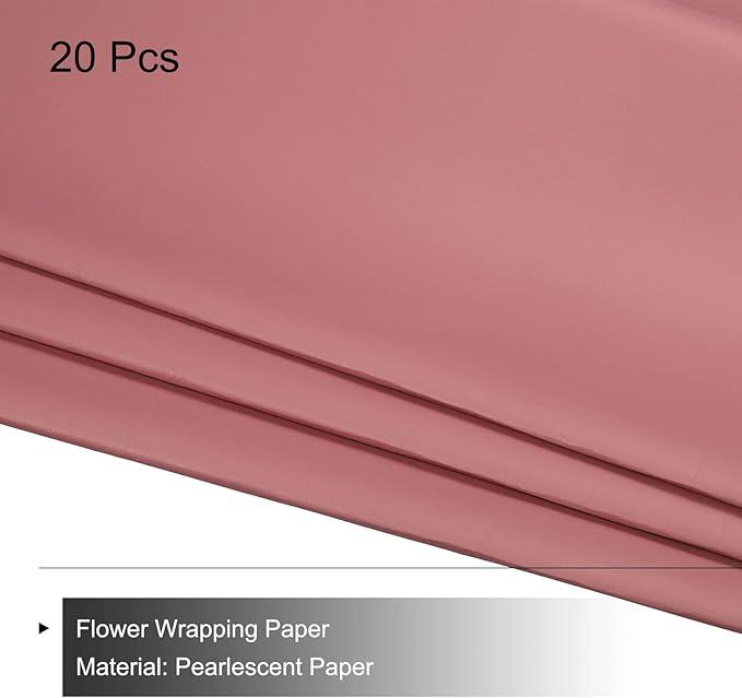 MECCANIXITY 20 Pcs Flower Wrapping Paper 22.8x22.8 Inch Waterproof Florists Wrapping Paper for Florist Bouquet Supplies, DIY Crafts, Gift/Gift Box Packaging Dark Red