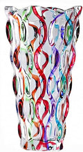 Hand Painted Colorful Vase 11" Tall,Flower Vase Decor for Home Dining Table Living Room,Office Wedding Holiday Party,Handmade Decorative Flower Vase (Colorful)