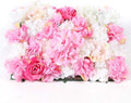 20pcs 24" x 16" Artificial Flower Wall Panel Background,3D Silk Hydrangea Rose Flowers Wall Backdrop for Wedding Party Event Photo Stage Backdrop Wall Decor (Deep Pink Champagne)