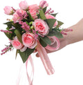Bride & Bridesmaid Bouquets for Wedding, Wedding Bouquets for Bride Bridesmaid, Silk Bride Bridesmaid Hand Holding Flower Bouquet for Valentines Day Decor Wedding Party Supplies Home Decoration
