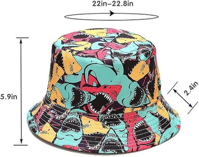 Malaxlx Unisex Bucket Hat Beach Sun Hat Aesthetic Fishing Hat for Men Women Teens, Reversible Double-Side-Wear