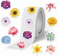 500PCS Flower Stickers Roll 10 Styles Envelope Seals Sticker for Aesthetic Flower Decals for Adults Aesthetic Stickers for Scrapbooks Water Bottle Gift Boxes Party Decorations(500 Per Roll)