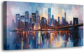 Abstraction Pictures Canvas Wall Art for Living room Office Bedroom Wall Decor,City Wall Art Print Paintings Modern Blue Great bridge Artwork Waterproof Ready to Hang-20x40inch