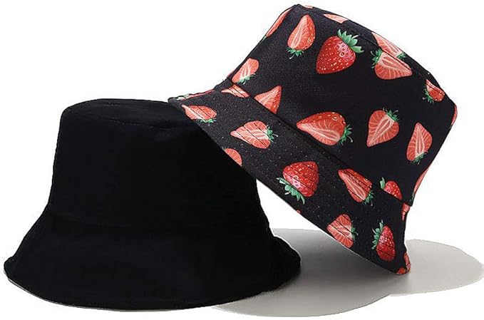 XYIYI Cute Bucket Hat Beach Fisherman Hats for Women, Reversible Double-Side-Wear