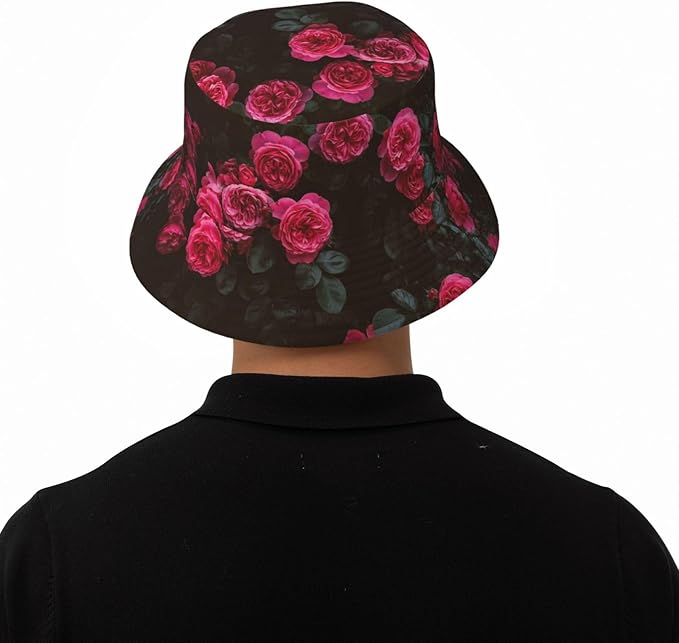 Rose Bucket Hat Womens Fisherman Hat Flower Sun Hats Cute Caps Rose Flower Hats for Women Outdoor