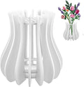 Wooden Vase for Lego Flowers - Wooden Vase for Lego Bouquet, Wood Vases Puzzle Set for LegoRoses Sunflower Tulips, Vases Kit for Artificial Bouquet Arrangement Home and Office Decoration (White)