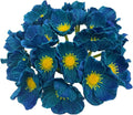 14Pcs Real Touch Anemone Poppy Bouquet for Artificial Flower Decor Kitchen Table Centerpiece Vase Home Greenery Wedding Holding Flowers Backdrop Arch Wall (Blue)