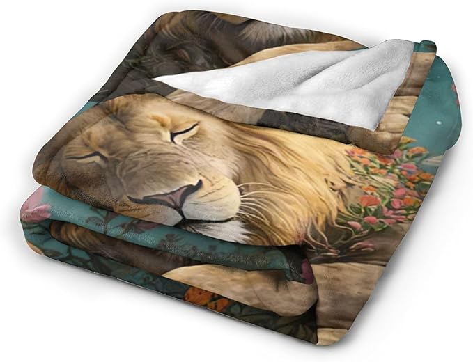 Lion Blanket Lion Throw Blanket Animal Soft Cozy Fleece Fuzzy Stuffed Plush Flannel Gifts for Girls Women Boys Kids Adults 40''x50''
