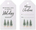 Andaz Press Christmas Holiday Season Classic Gift Tags, Merry Christmas to from and Wishing You A Happy Holiday Season, Bottle Brush Christmas Tree Design, Holiday Events, Parties, Favors, 60-Pack