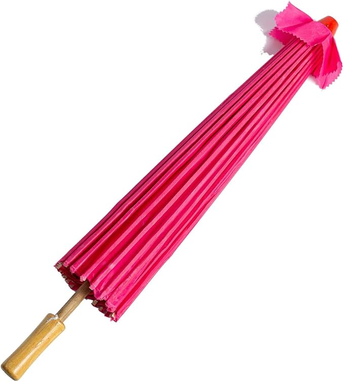 THY COLLECTIBLES 33" Japanese Chinese Umbrella Parasol for Wedding Parties, Photography, Costumes, Cosplay, Decoration and Other Events - Solid Color (Hot Pink)