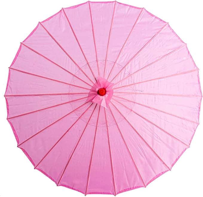 THY COLLECTIBLES 33" Japanese Chinese Umbrella Parasol for Wedding Parties, Photography, Costumes, Cosplay, Decoration and Other Events - Solid Color (Pink)