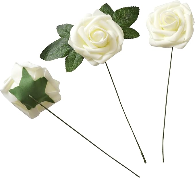 25pcs Artificial Flower Purple Foam Rose Real Touch Roses Flower Heads with Stem for DIY Wedding Bouquets Centerpieces Arrangements Party Baby Shower Home Decor (Shades of Purple Rose)