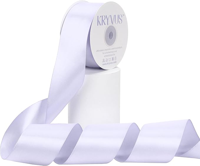 Lilac Mist Satin Ribbon, Double Faced 1-1/2 Inch X 50 Yards Lilac Mist Ribbon, Premium Satin Ribbon for Gift Wrapping, Crafts, Hair Bow Making, Sewing, Flower Bouquet, Wedding Party Decor
